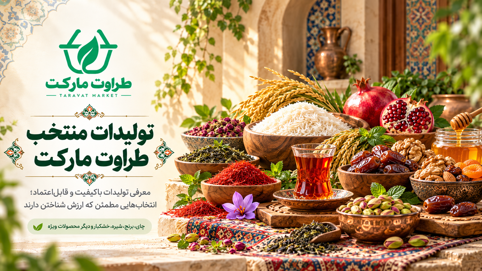 بنر تولیدات منتخب طراوت مارکت 